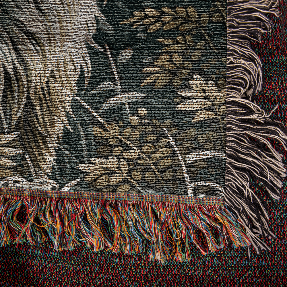 Lion Illustration Heirloom Woven Blanket- Gift for Mothers/Fathers/Sons/Daughters.