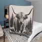 Highland Cow Heirloom Woven Blanket.
