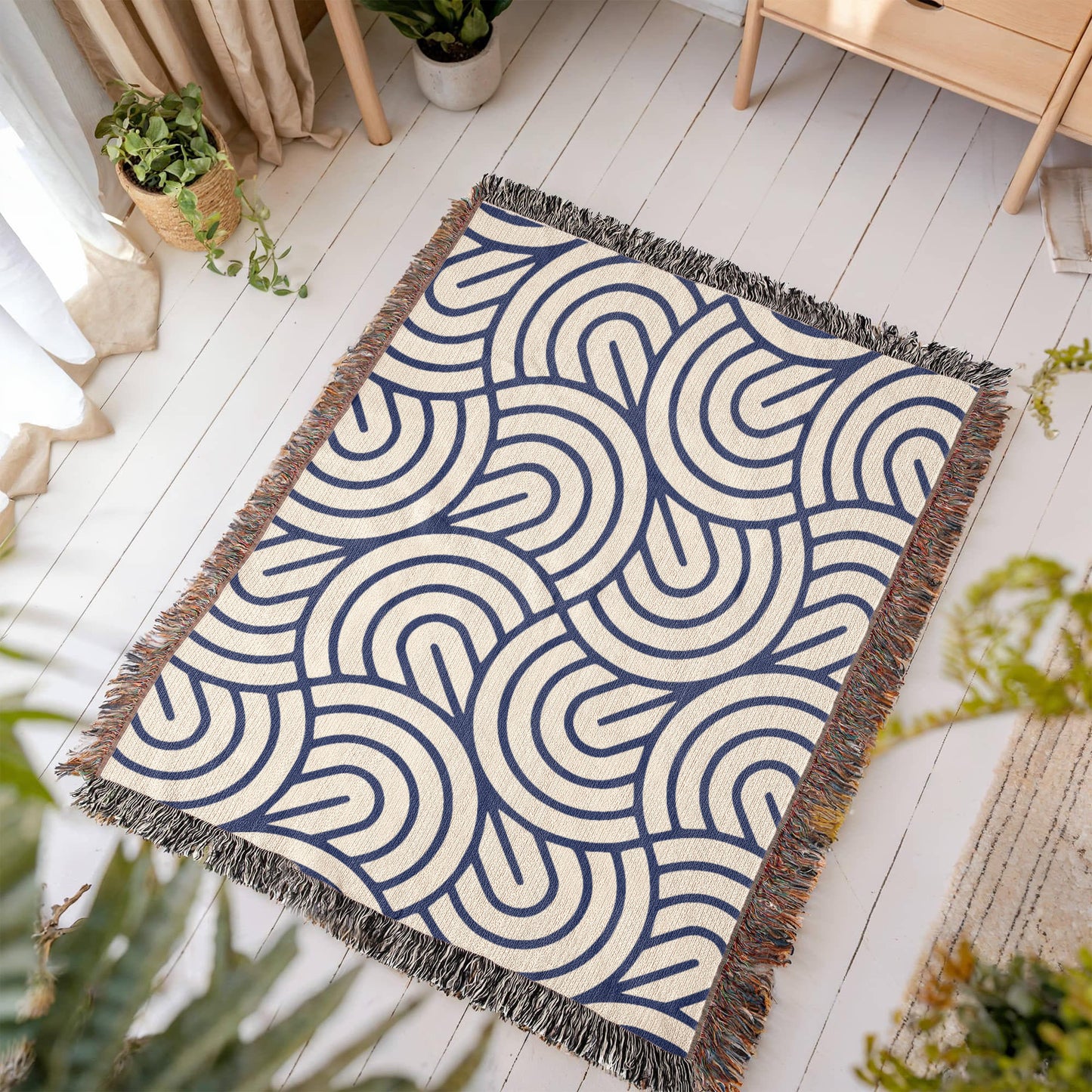Monochrome Maze Heirloom Woven Blanket- a Gift for Fathers/Mothers/Daughters/Sons.
