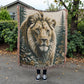 Lion Illustration Heirloom Woven Blanket- Gift for Mothers/Fathers/Sons/Daughters.