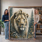 Lion Illustration Heirloom Woven Blanket- Gift for Mothers/Fathers/Sons/Daughters.