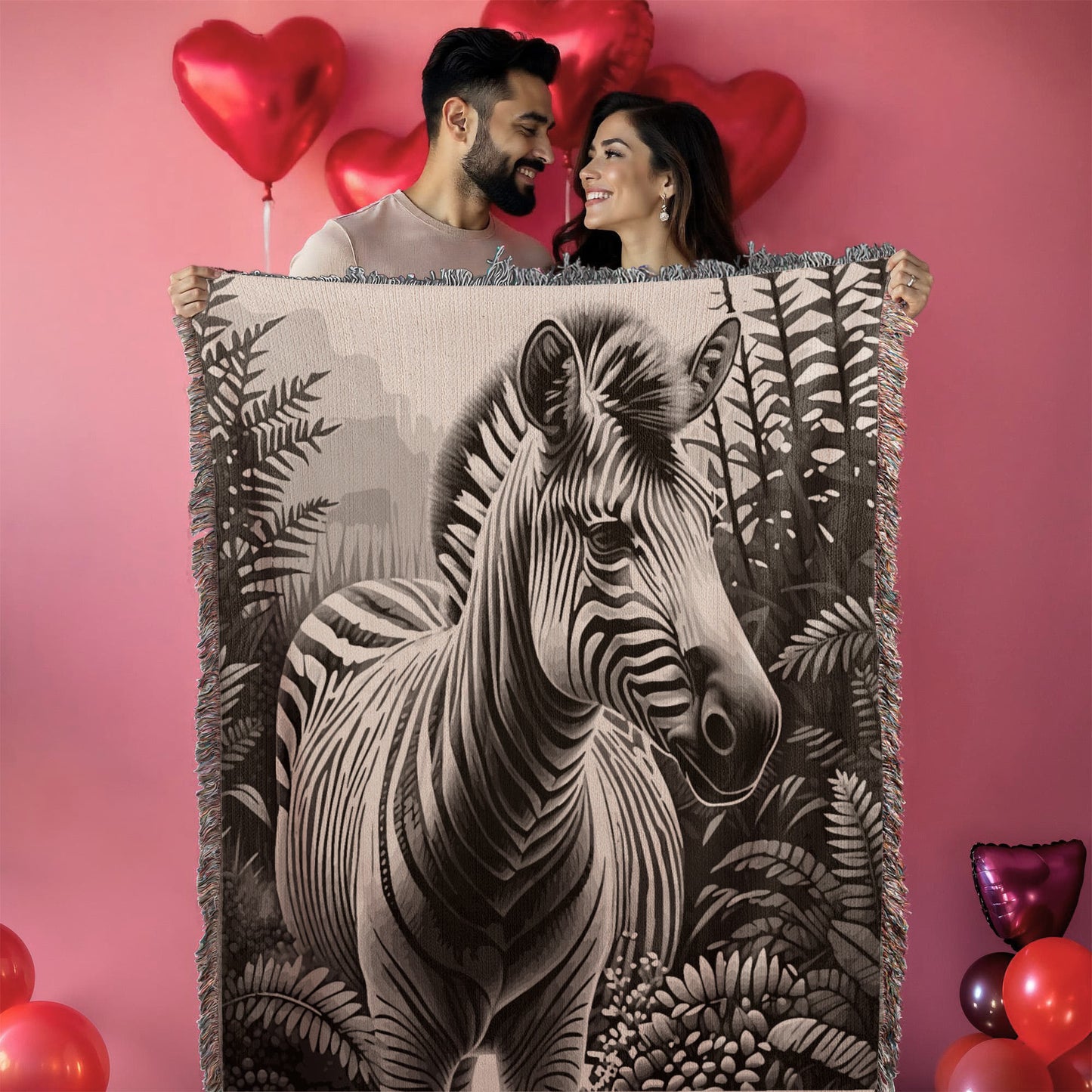 Zebra Illustration Heirloom Woven Blanket - Gift for Mothers/Fathers/Sons.