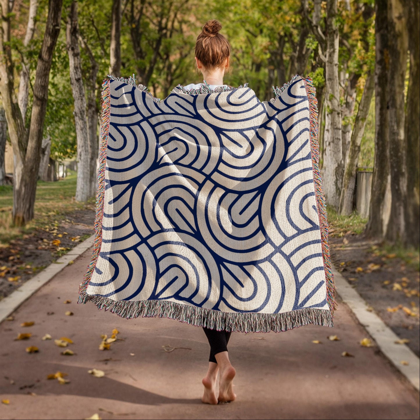 Monochrome Maze Heirloom Woven Blanket- a Gift for Fathers/Mothers/Daughters/Sons.