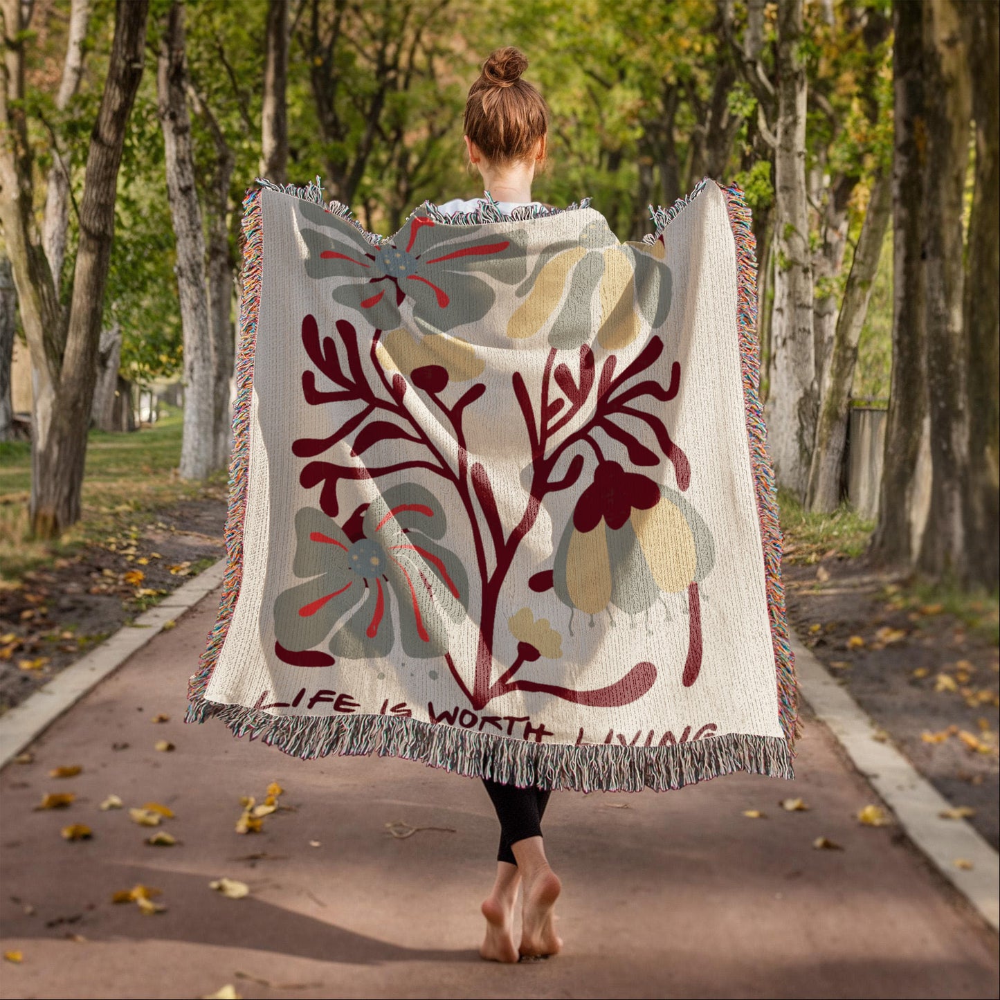 Life is Worth Living Heirloom Woven Blanket