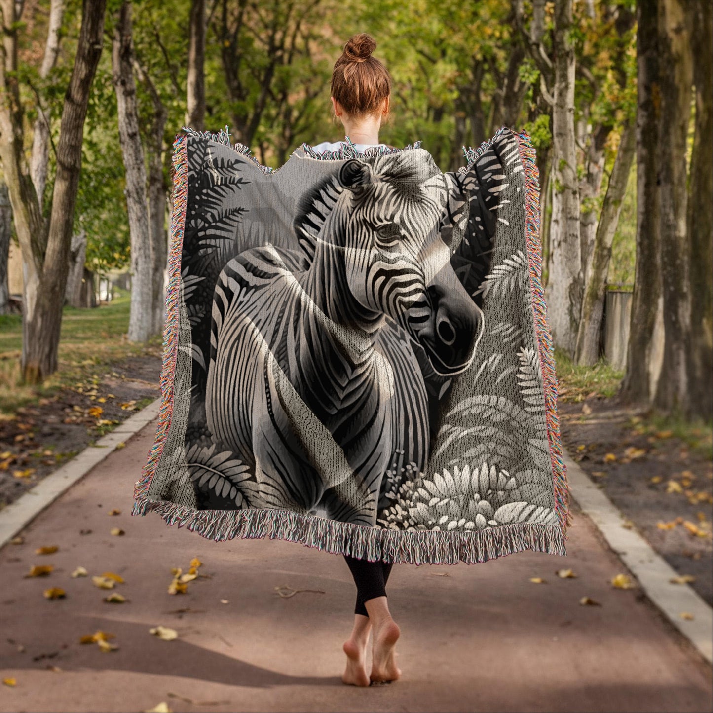 Zebra Illustration Heirloom Woven Blanket - Gift for Mothers/Fathers/Sons.