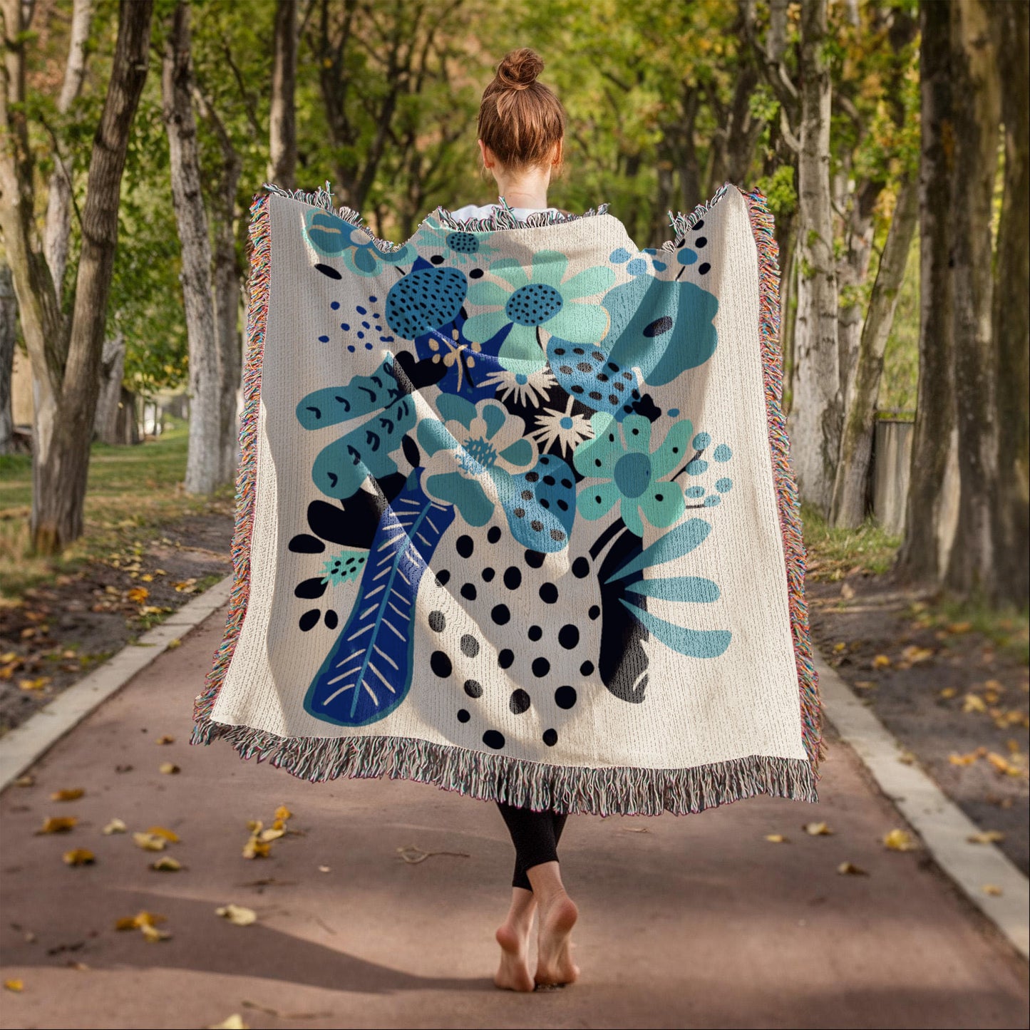 Botanical Bliss Heirloom Woven Blanket- a Gift for Mothers/Daughters