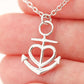 Anchor Pendant Necklace - a Gift for Grandmother, Moms, Daughters.