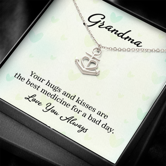 Anchor Pendant Necklace - a Gift for Grandmother, Moms, Daughters.