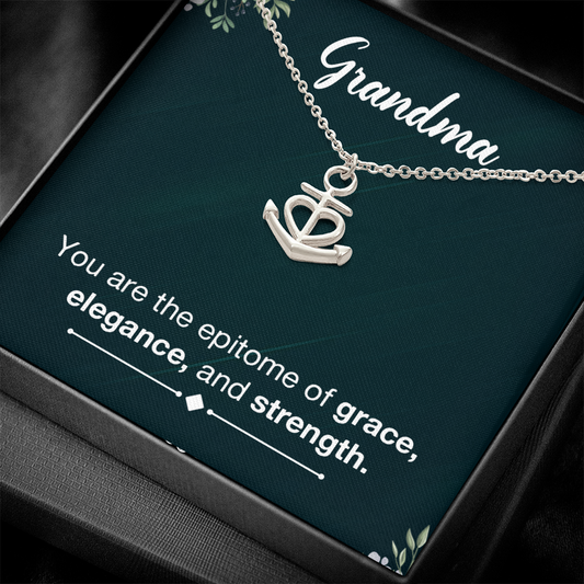 Anchor Pendant Necklace - a Gift for Grandmother, Moms, Daughters.