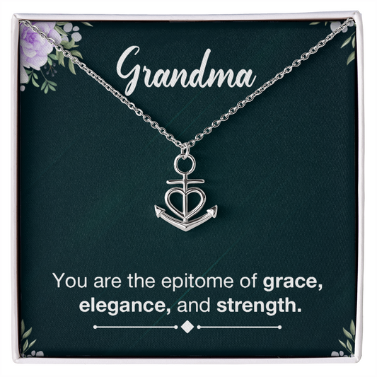 Anchor Pendant Necklace - a Gift for Grandmother, Moms, Daughters.