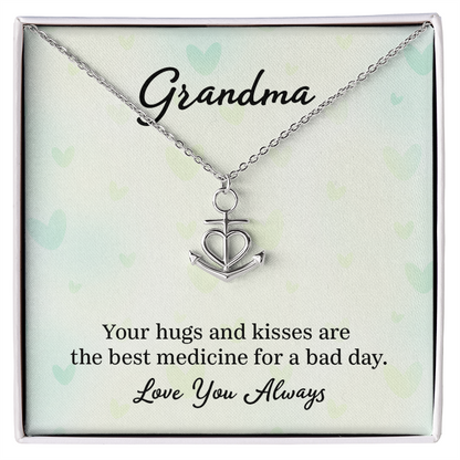 Anchor Pendant Necklace - a Gift for Grandmother, Moms, Daughters.