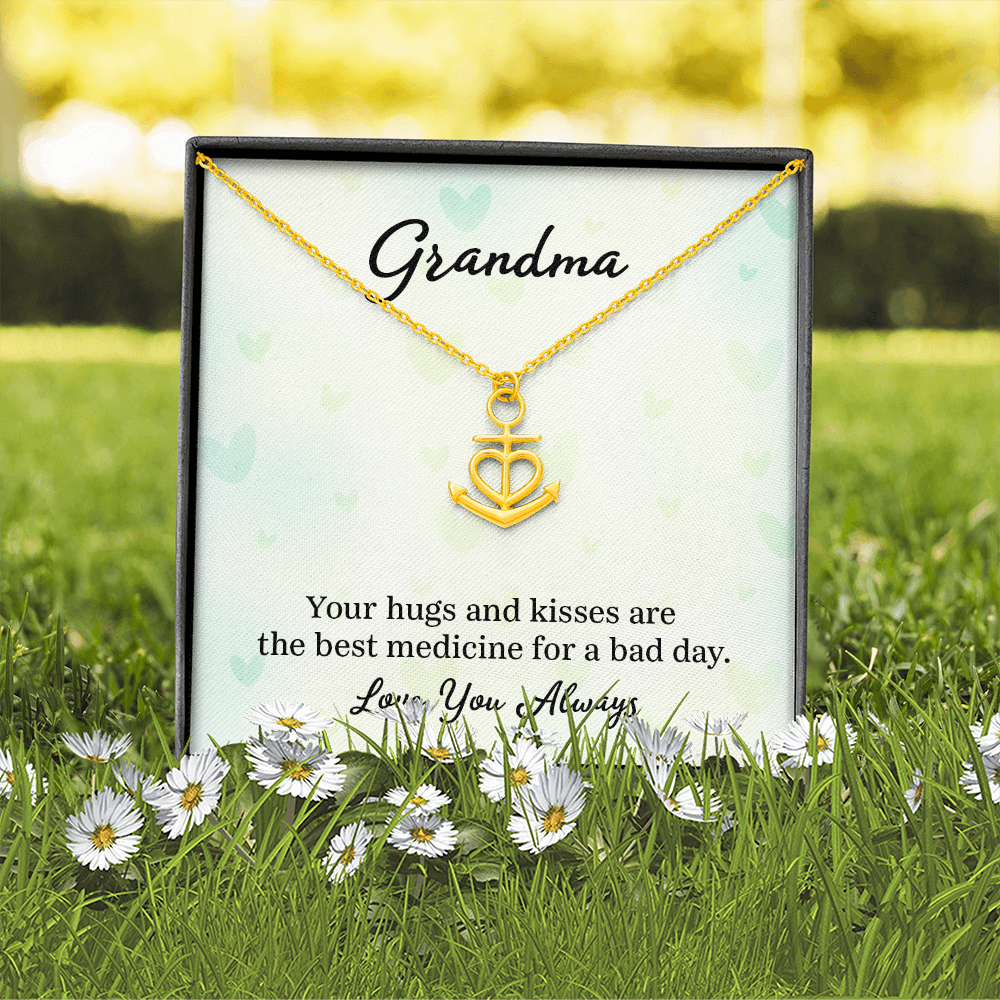 Anchor Pendant Necklace - a Gift for Grandmother, Moms, Daughters.