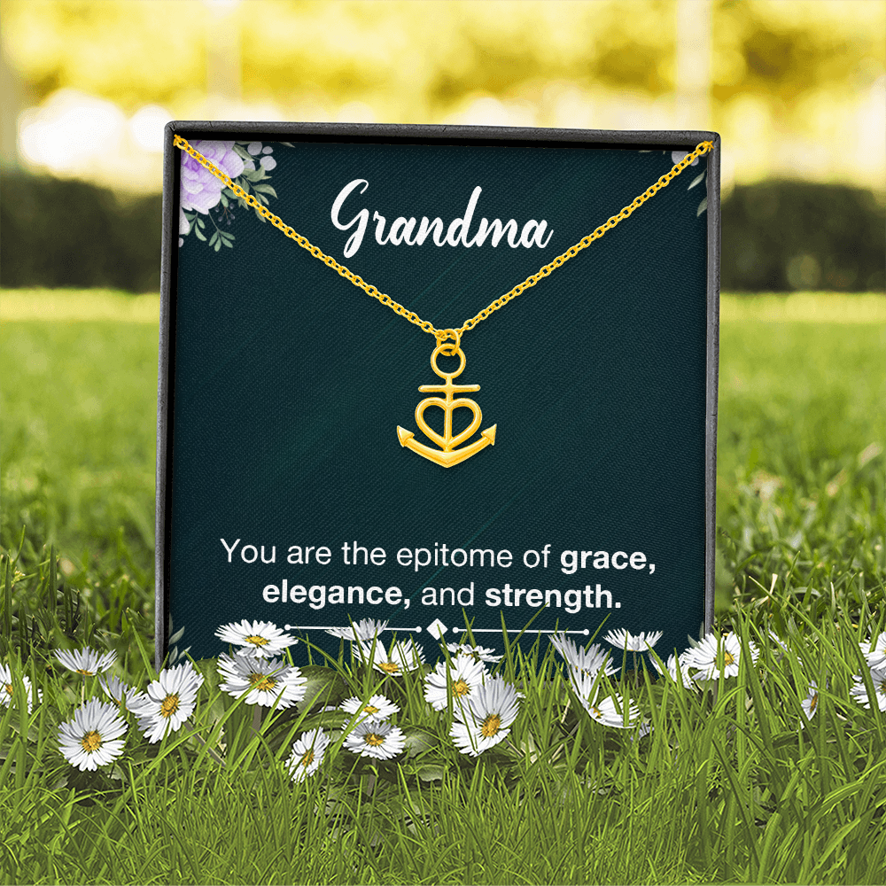 Anchor Pendant Necklace - a Gift for Grandmother, Moms, Daughters.
