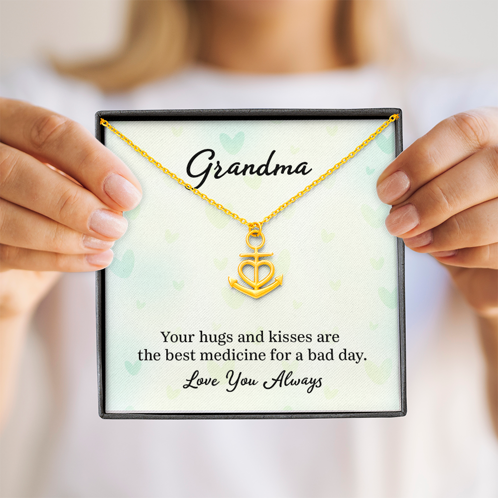 Anchor Pendant Necklace - a Gift for Grandmother, Moms, Daughters.