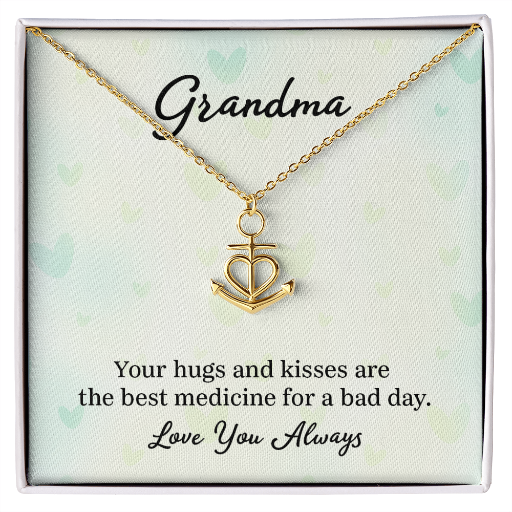 Anchor Pendant Necklace - a Gift for Grandmother, Moms, Daughters.