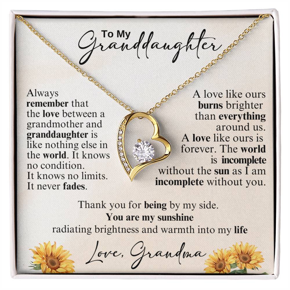 Forever Love Necklace a Gift for a Granddaughter