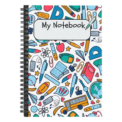 Black School Doodles Spiral Notebook