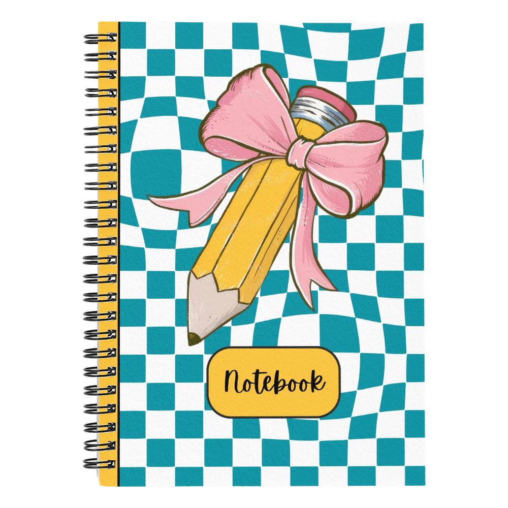 Pink Checkered Charm Spiral Notebook/Journal