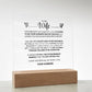 To My Wife- Acrylic Plaque- A Gift for your Wife/Soulmate.