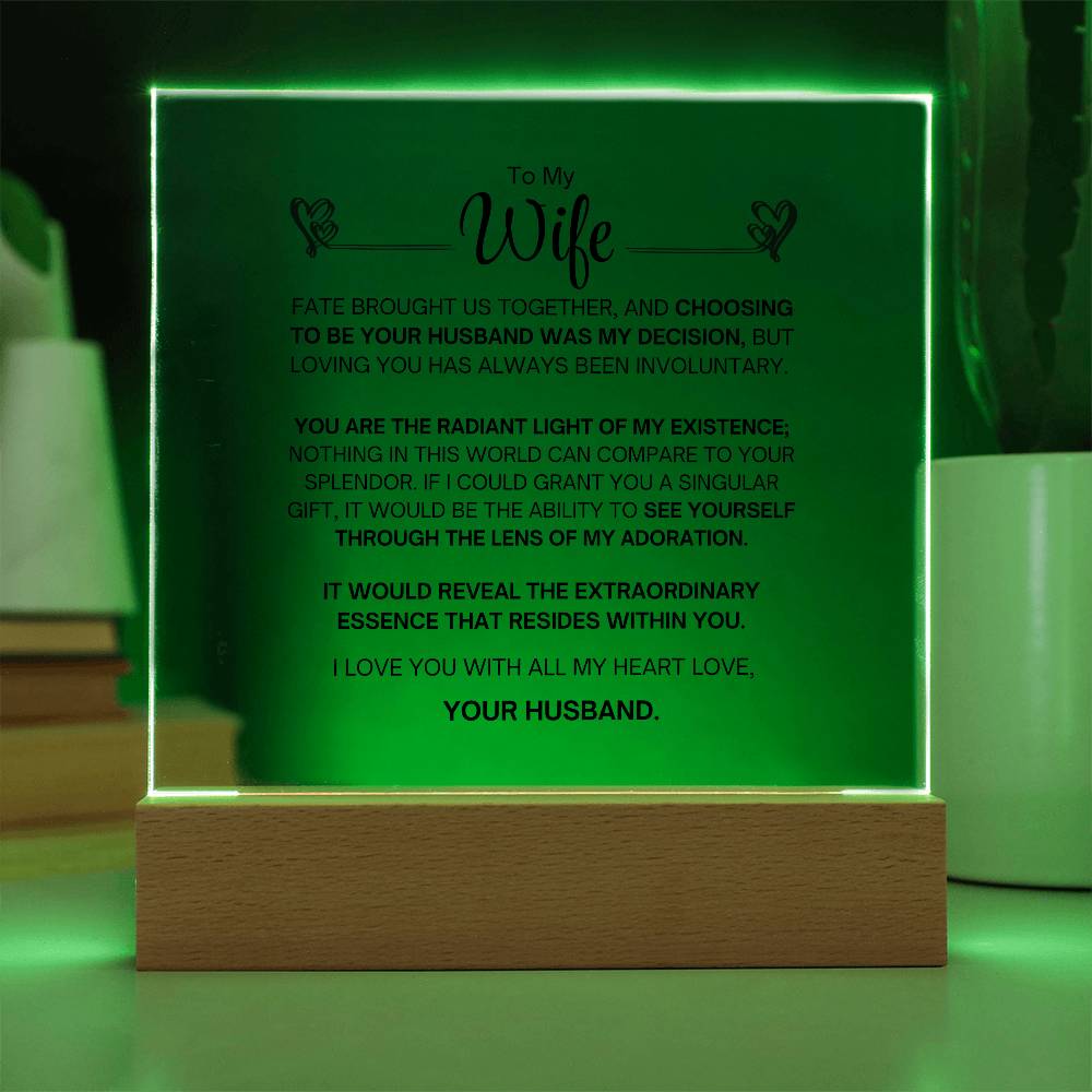 To My Wife- Acrylic Plaque- A Gift for your Wife/Soulmate