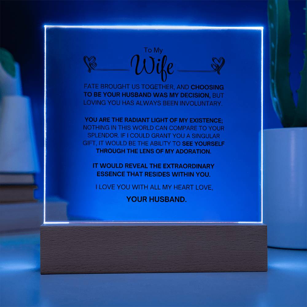 To My Wife- Acrylic Plaque- A Gift for your Wife/Soulmate