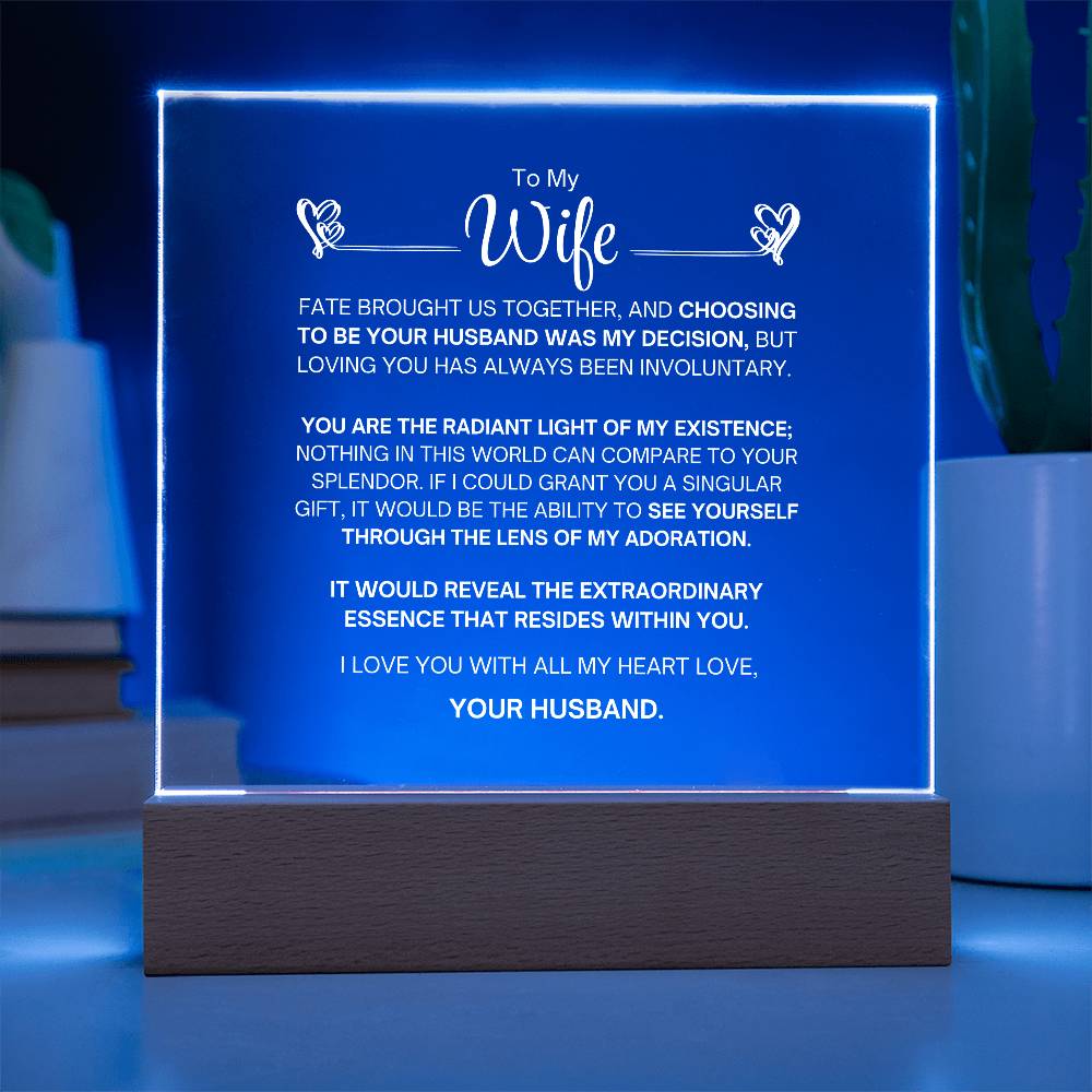 To My Wife- Acrylic Plaque- A Gift for Your Wife/Soulmate.