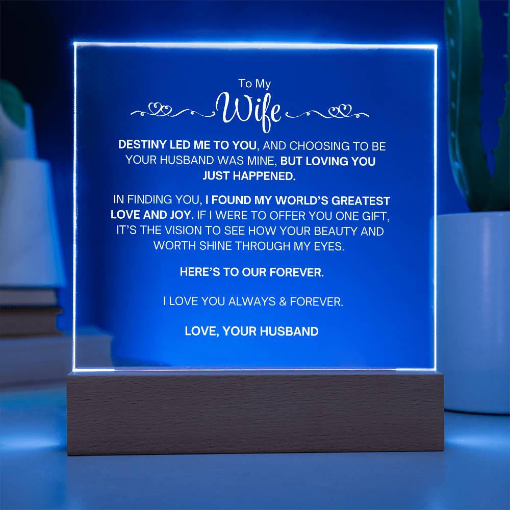 To My Wife- Acrylic Plaque- A Gift for My Wife/Soulmate.