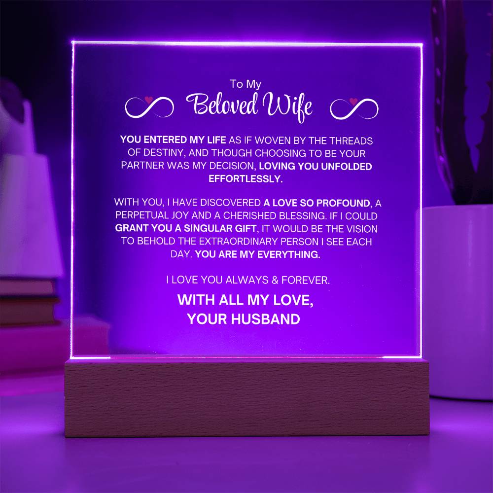 My Wife- Acrylic Plaque- Gift for My Wife/Soulmate