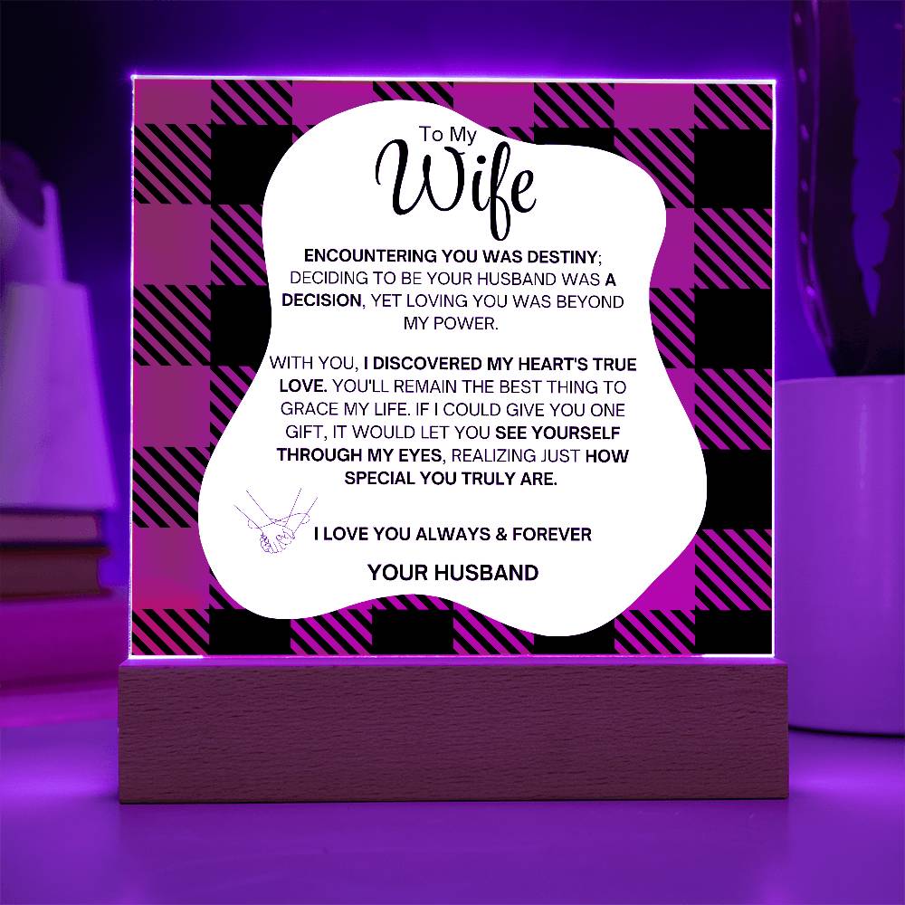 To My Wife-Acrylic Plaque- Gift for My Wife/Soulmate