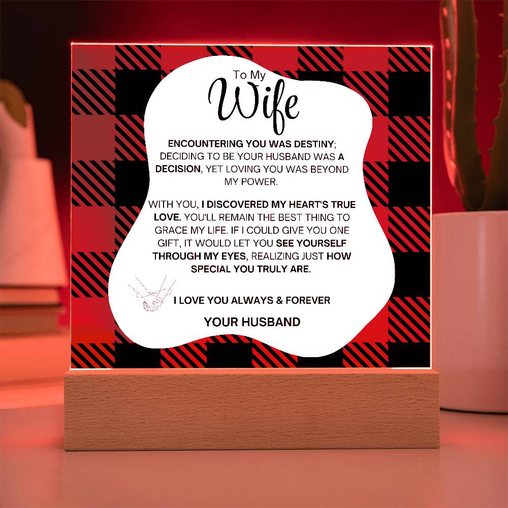 To My Wife-Acrylic Plaque- Gift for My Wife/Soulmate