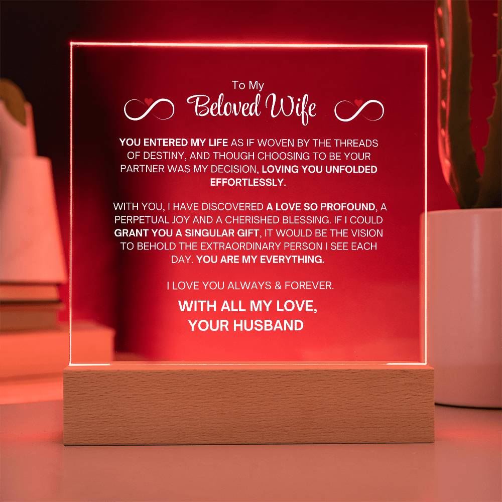 My Wife- Acrylic Plaque- Gift for My Wife/Soulmate