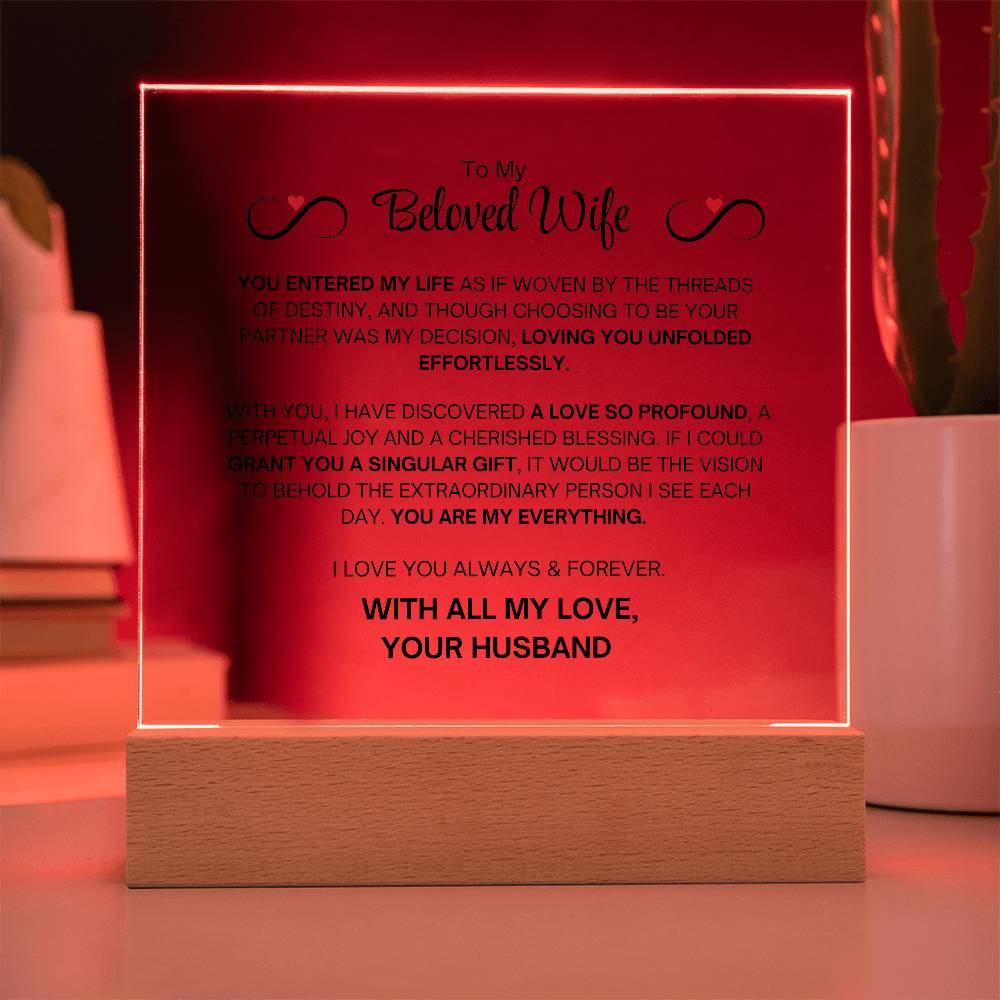 To My Wife- Acrylic Plaque- Gift for My  Wife/Soulmate