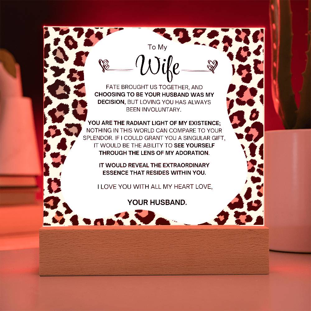 To My Wife- Acrylic Plaque- A Gift for your Wife/Soulmate.