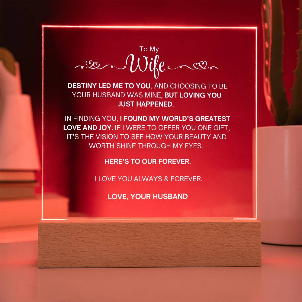 To My Wife- Acrylic Plaque- A Gift for My Wife/Soulmate.