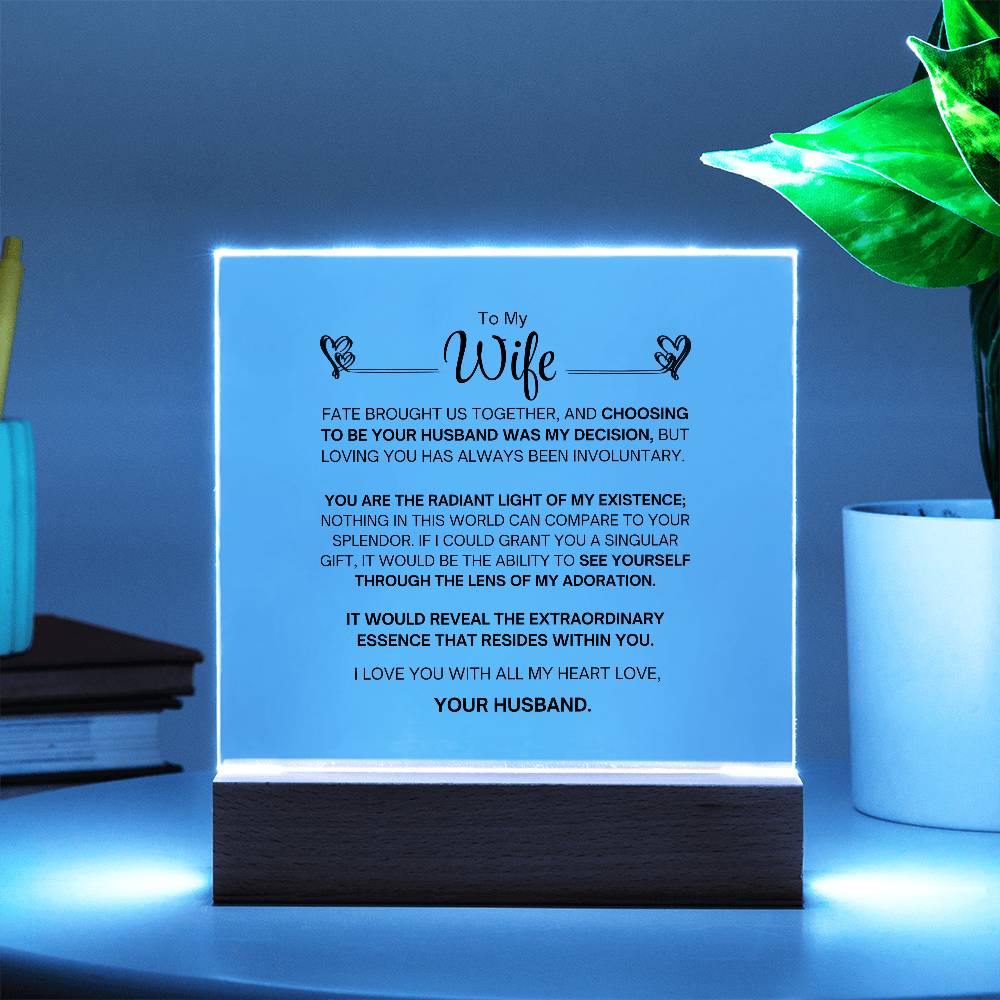 To My Wife- Acrylic Plaque- A Gift for your Wife/Soulmate