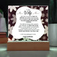 To My Wife- Acrylic Plaque- A Gift for your Wife/Soulmate