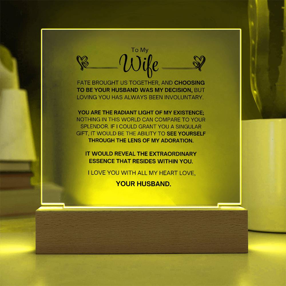 To My Wife- Acrylic Plaque- A Gift for your Wife/Soulmate