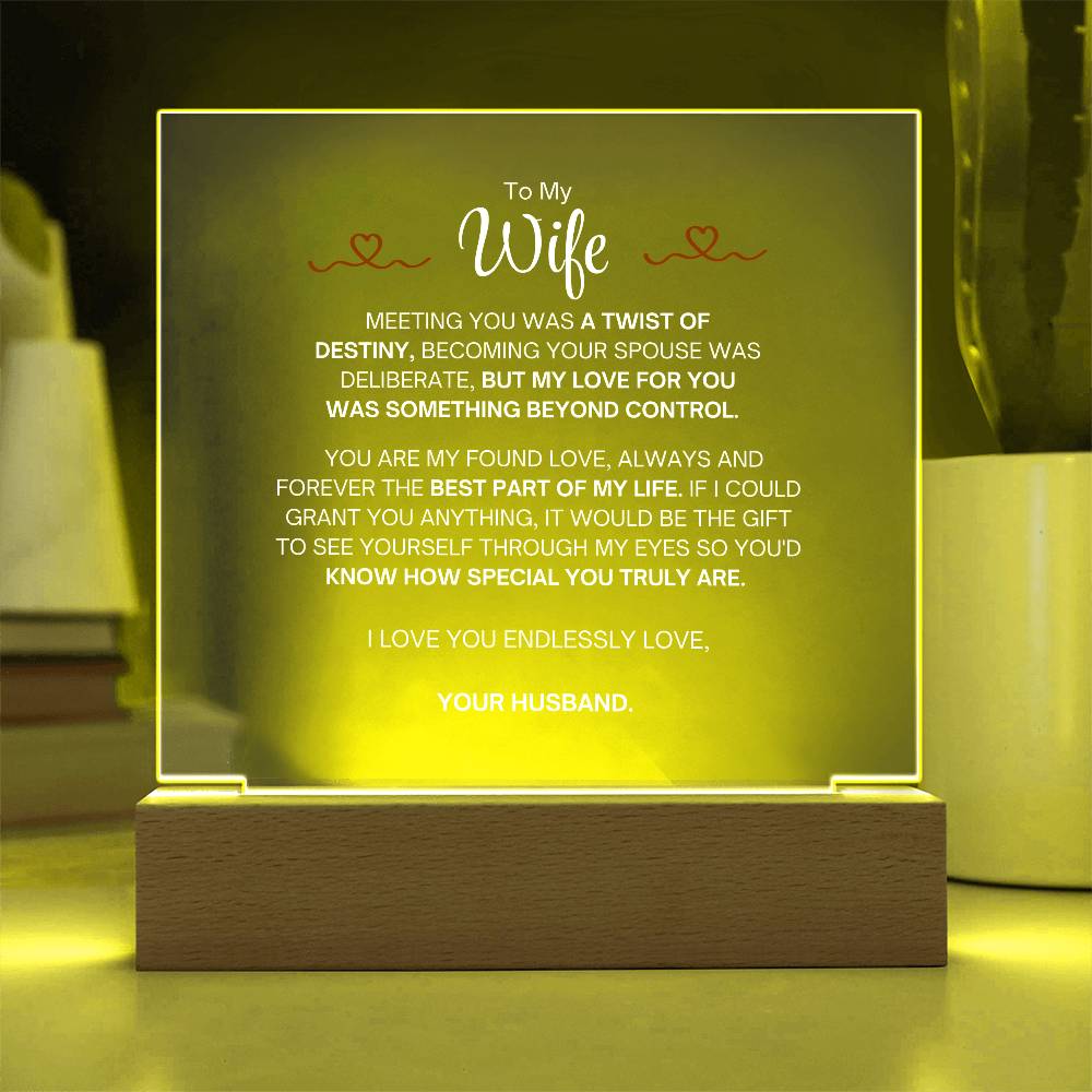 To My Wife- Acrylic Plaque- A Gift for Your Wife/Soulmate