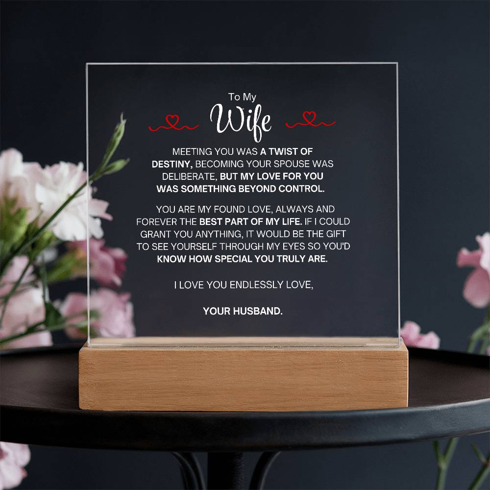 To My Wife- Acrylic Plaque- A Gift for Your Wife/Soulmate