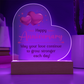 Happy Anniversary - Heart Acrylic LED Base Plaque and Sweetest Devotion Flower Bouquet- a Gift for Wife/Soulmate.