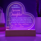 To My Awesome Daughter...Heart Acrylic LED Base Plaque and Sweetest Devotion Flower Bouquet- a Gift for a Daughter.