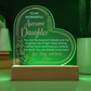 To My Awesome Daughter...Heart Acrylic LED Base Plaque and Sweetest Devotion Flower Bouquet- a Gift for a Daughter.
