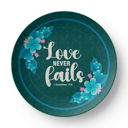 Love Never Fails 10'' Plate - a Gift for Mothers/Daughter/Wife.