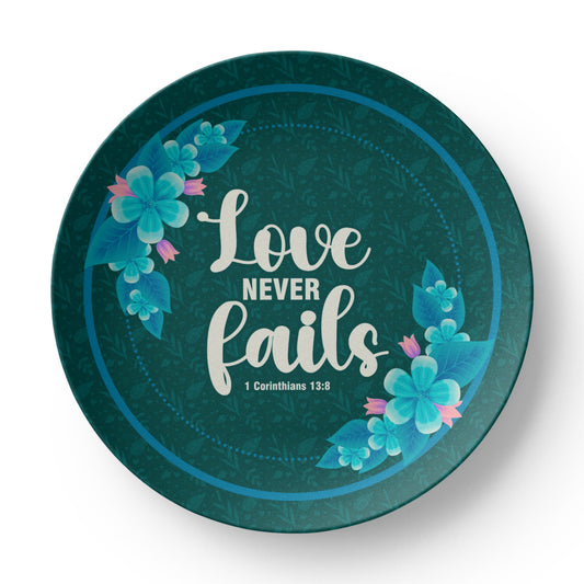 Love Never Fails 10'' Plate - a Gift for Mothers/Daughter/Wife.