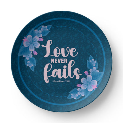 Love Never Fails 10'' Plate - a Gift for Mothers/Daughter/Wife.