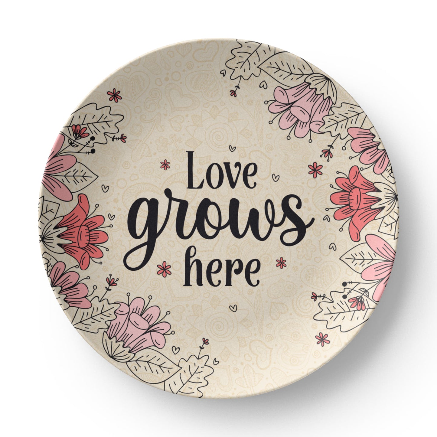 Love Grows Here 10'' Plate - a Gift for Mothers/Daughter/Wife.