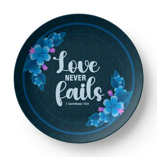 Love Never Fails 10'' Plate - a Gift for Mothers/Daughter/Wife.