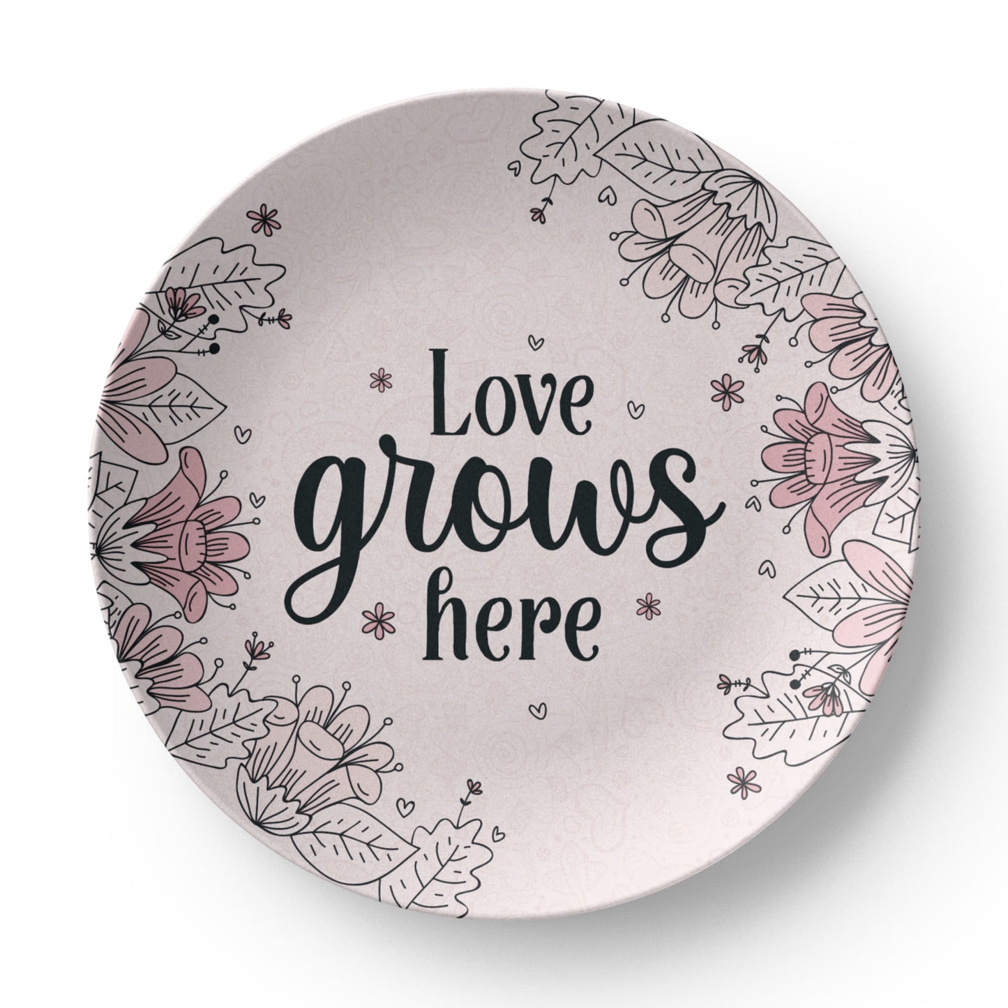 Love Grows Here 10'' Plate - a Gift for Mothers/Daughter/Wife.