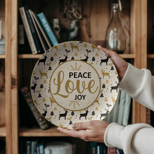 Peace Love Joy 10'' Plate - a Gift for Mothers/Daughter/Wife.