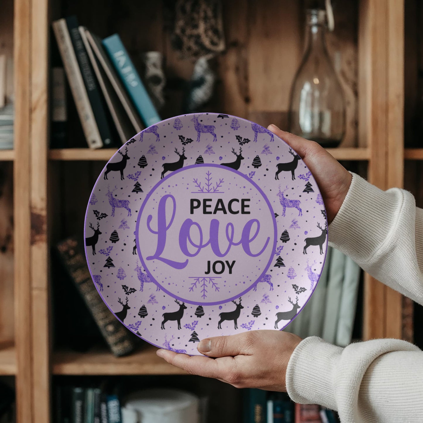 Peace Love Joy 10'' Plate - a Gift for Mothers/Daughter/Wife.